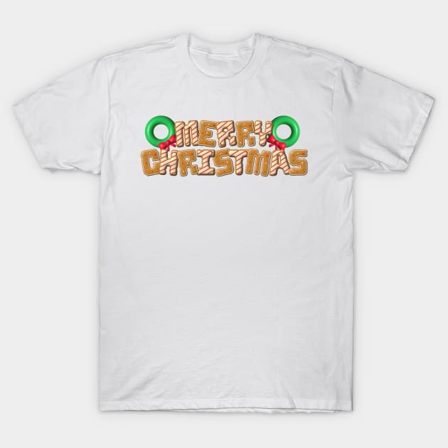 Merry Christmas Lettering Design T-Shirt by DreStudico